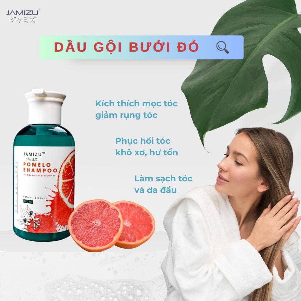 Dầu Gội Tinh Dầu Vỏ Bưởi & Vitamin B5 JAMIZU POMELO SHAMPOO