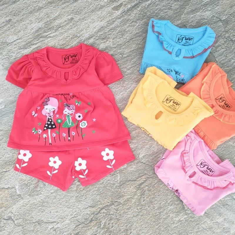 Bộ cộc tay bé gái size nhí chất cotton co giãn 4 chiều