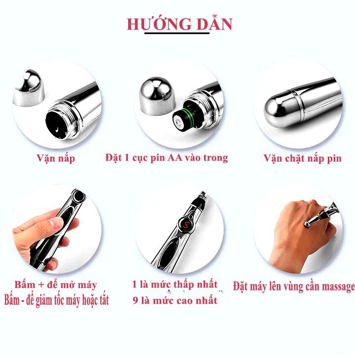 Bút châm cứu xung điện bấm huyệt, giãn gân, cứng cơ, tăng cường khí huyết