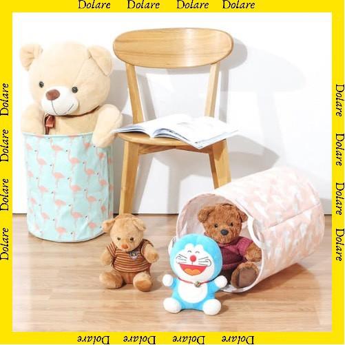 Giỏ Đựng Đồ Cỡ Lớn, Bằng Vải Cotton, Gấp Được, Dùng Đựng Đồ Giặt Ủi, Đồ Chơi Trẻ Em Không Thấm Nước