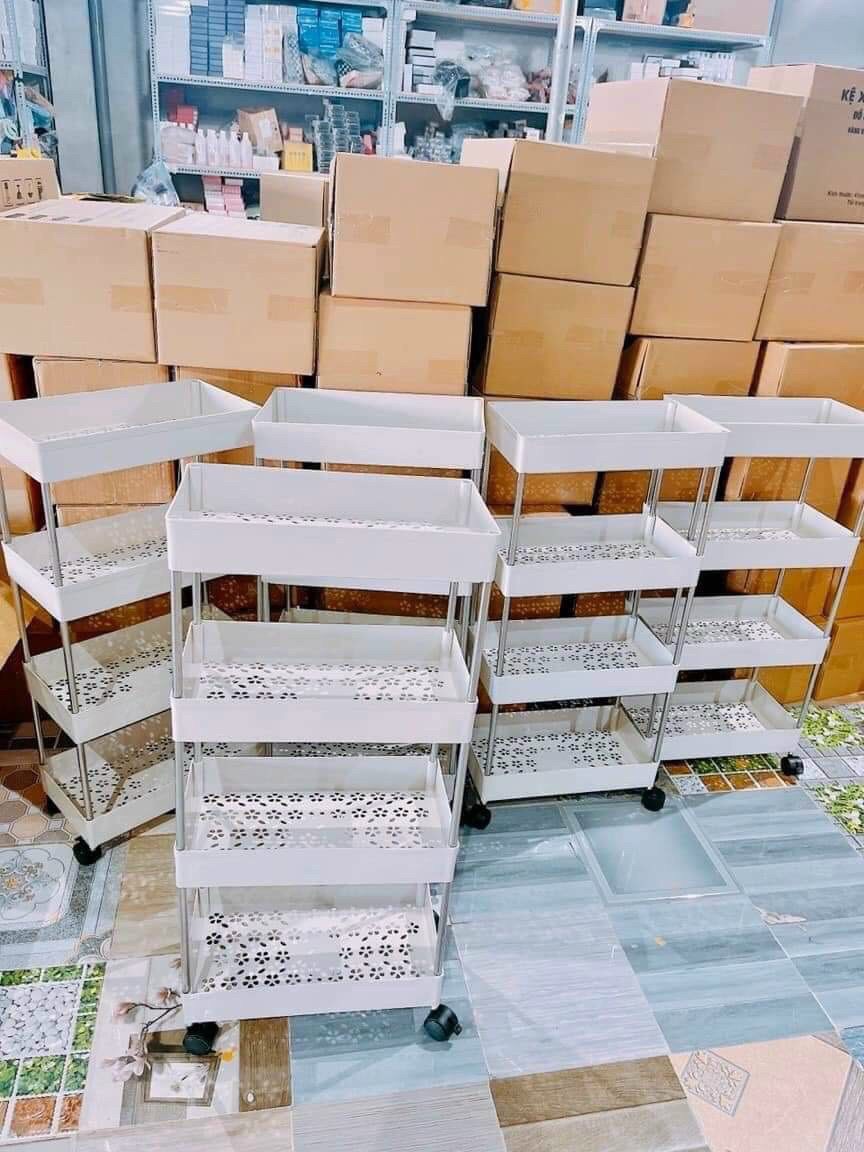 Kệ đựng đồ 4tầng có bánh xe di chuyển