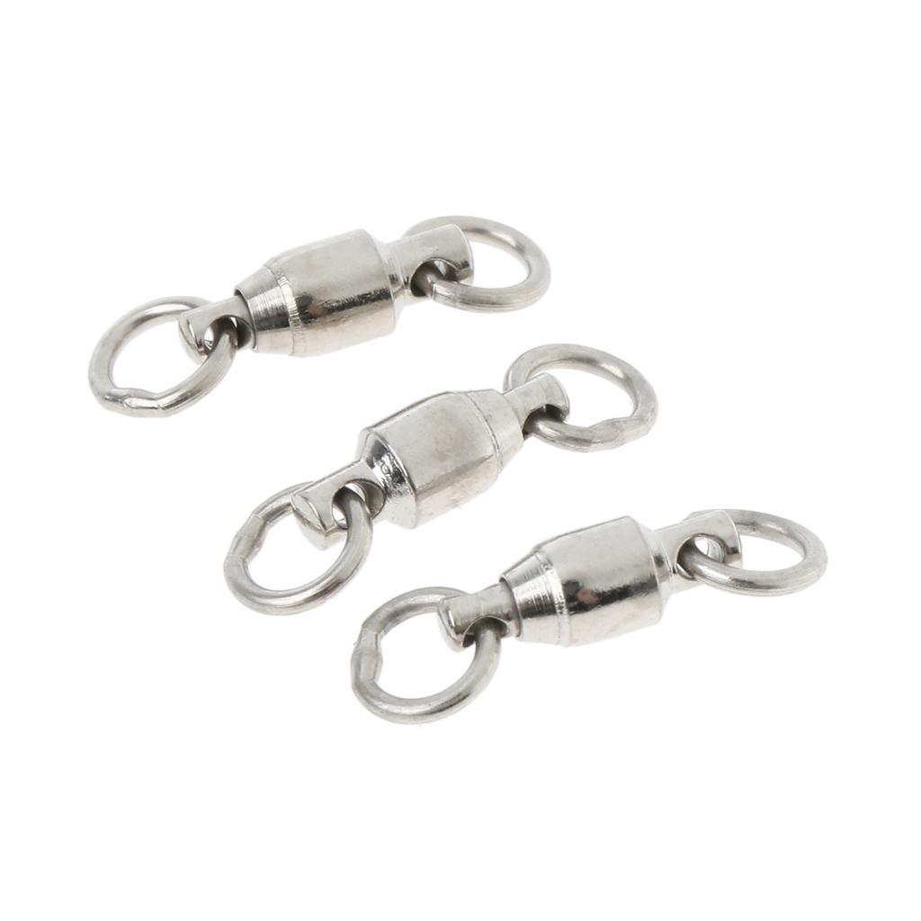 40pcs Ball Bearing with Split Ring Swivel Solid Fishing Connector