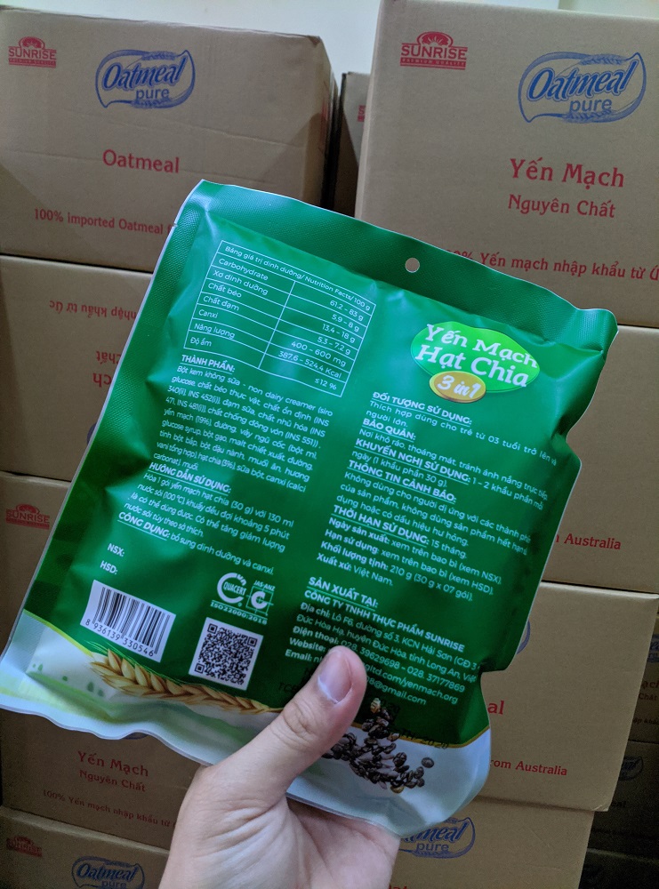 Ngũ cốc yến mạch hạt chia gói 210g