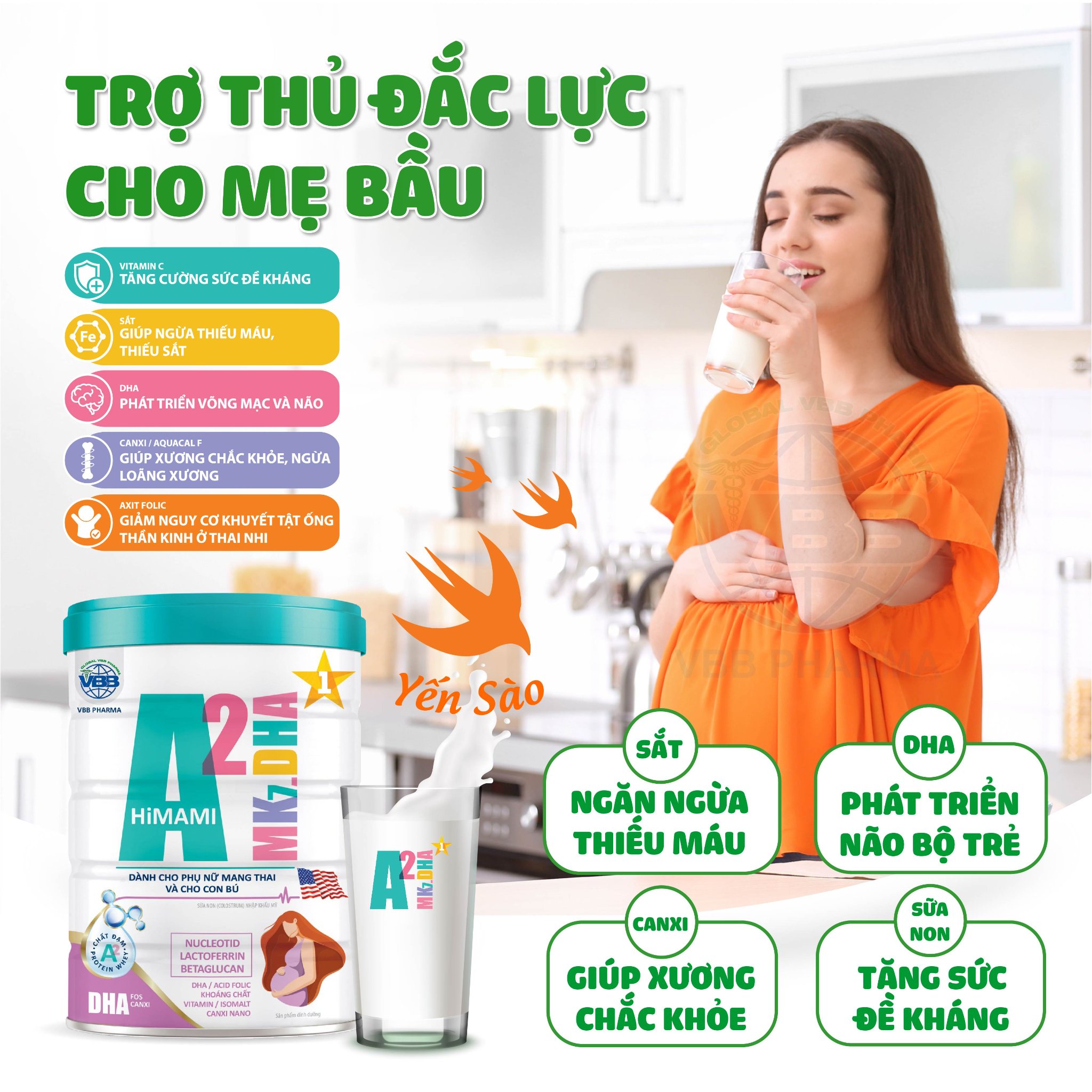 Sữa Bột A2 Mk7.DHA HiMami- Sữa Mẹ Bầu Hoàn Thiện