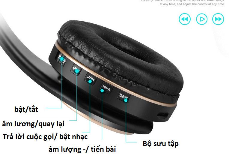 Tai nghe bluetooth chụp tai không dây 5.0 T8 siêu trầm có mic đàm thoại gấp gọn đa năng