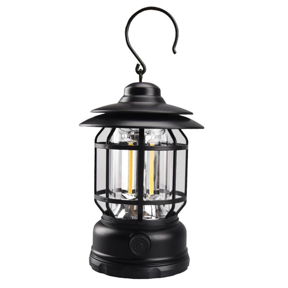 Outdoor Camping Light Retro Campsite Lantern USB Night Light Emergency Lamp Stepless Dimming for Hiking Tent Fishing