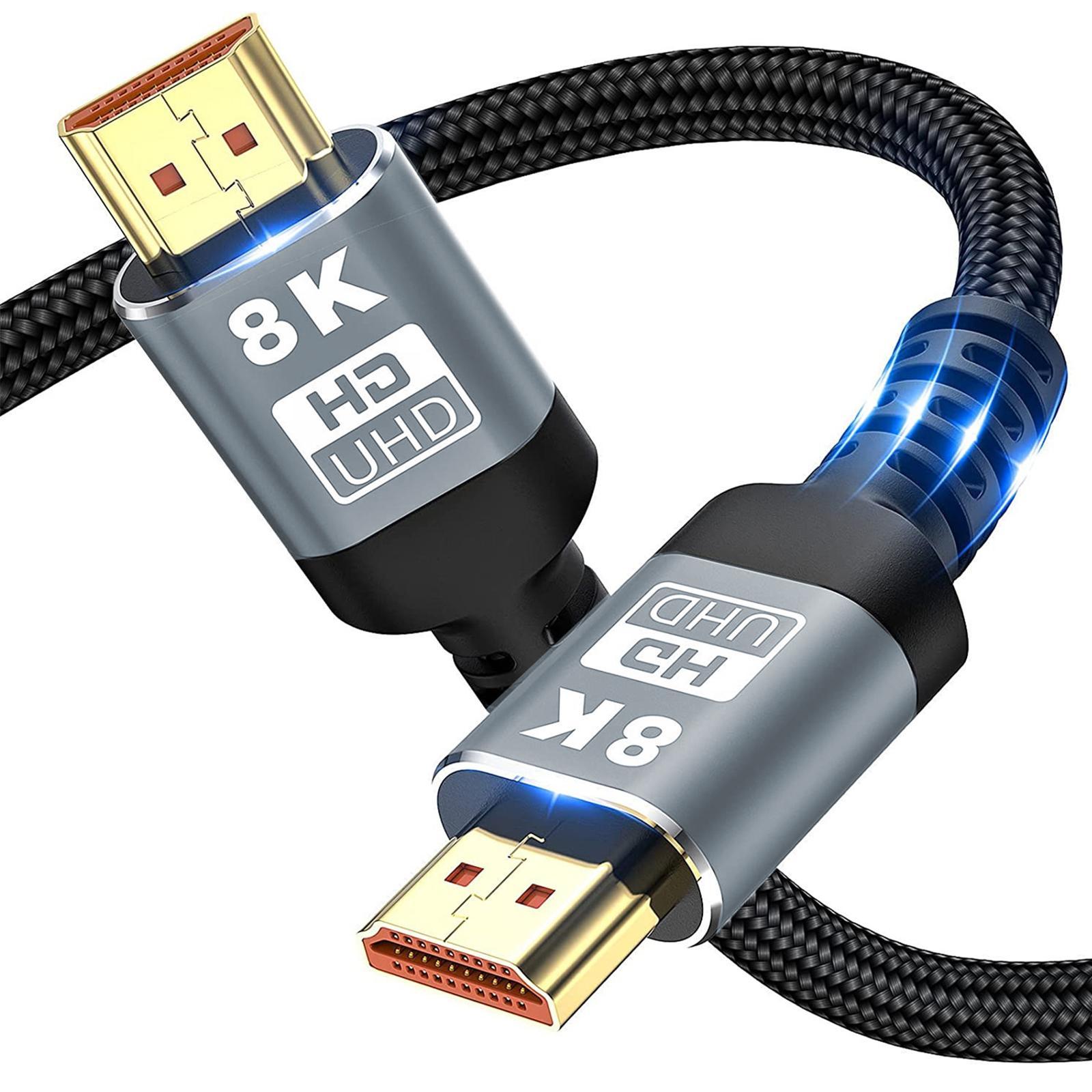 8K HDMI Cable 2.1, 48Gbps Audio Video HD Cable for UHD TV Laptop Game Consoles Projector