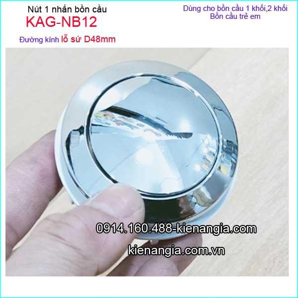 Nút nhấn xả bồn cầu lỗ khoét sứ KAG-NB12-D48mm, nút nhấn cầu xả 1 nhấn
