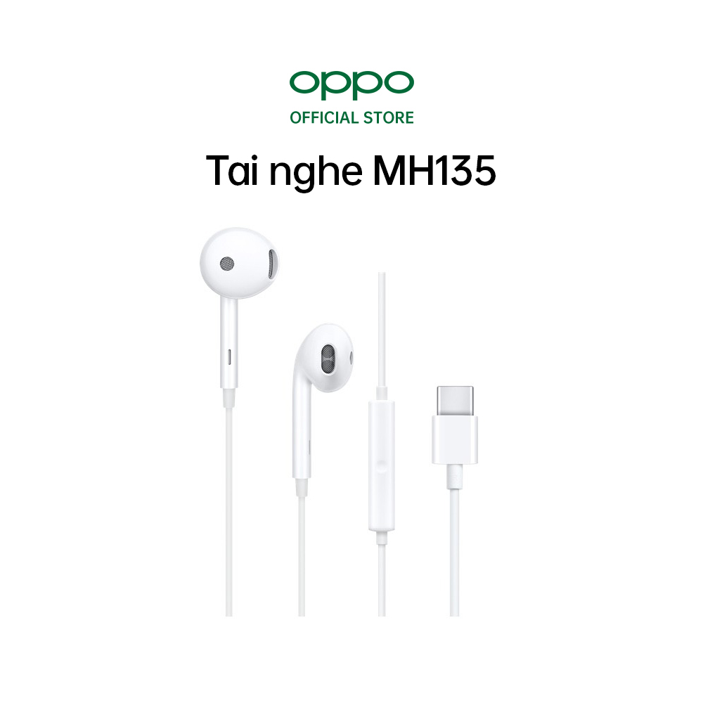 Tai Nghe Điện Thoại OPPO MH135 Có Mic Thoại Cổng Type C | Tương Thích Với Điện Thoại OPPO Có Cổng Type C | Hàng Chính Hãng