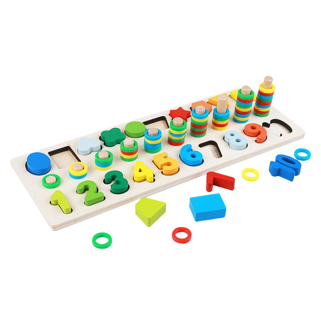 Câu đố Bé Tấm Gỗ Đồ Chơi Khối Giáo Dục Trẻ Sơ Sinh Nắm Bắt Số