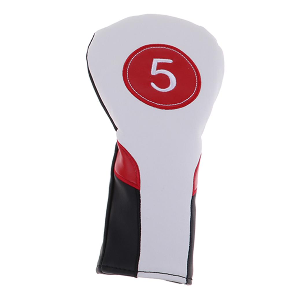 PU Golf Wood Head Cover Set For Golf Driver Fairway Hybrid White