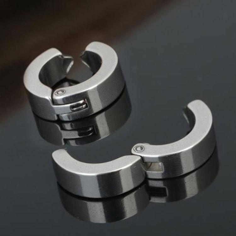 Khuyên tai nam nữ dạng kẹp mũi tròn màu đen phong cách Punk không cần bấm lỗ mã sp ZJ3135
