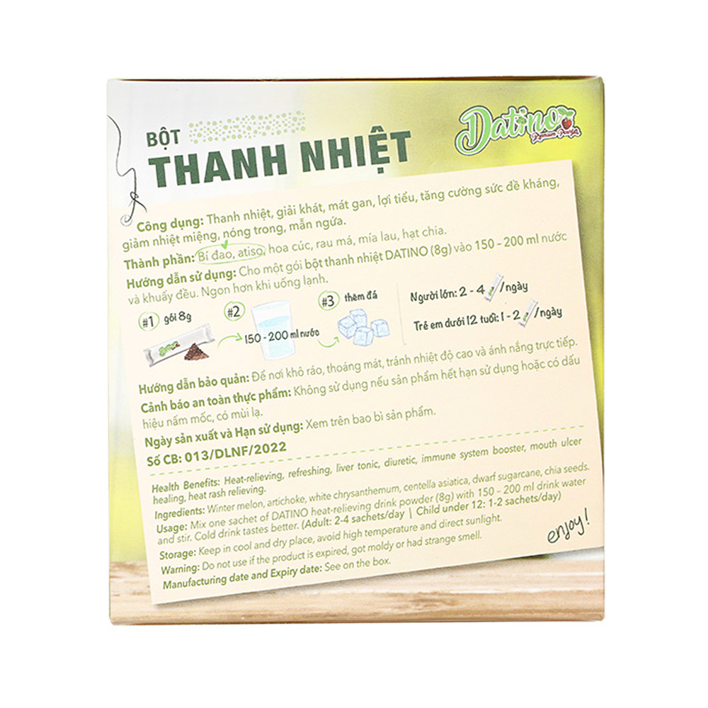 Bột thanh nhiệt DATINO (Hộp 10 gói)