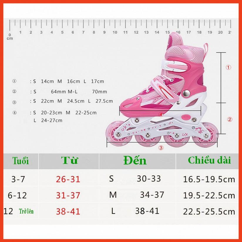GIẦY TRƯỢT PATIN CAO CẤP BÁNH SÁNG TẶNG KÈM BỘ BẢO VỆ CHÂN TAY Fxinh xắn
