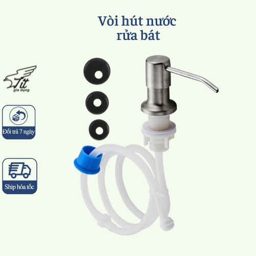 Bộ Vòi nhả nước rửa chén, bộ vòi xịt nước rửa bát tự bơm hút dầu rửa bát ống dẫn dài 1,2m