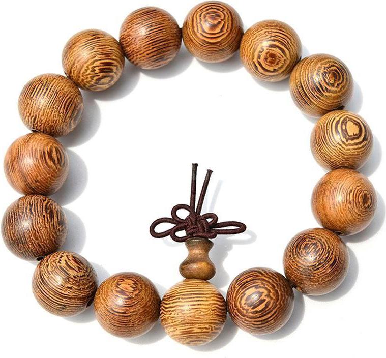 Vòng đeo tay chuỗi hạt gỗ đàn hương 15 li theo phong cách đạo Phật