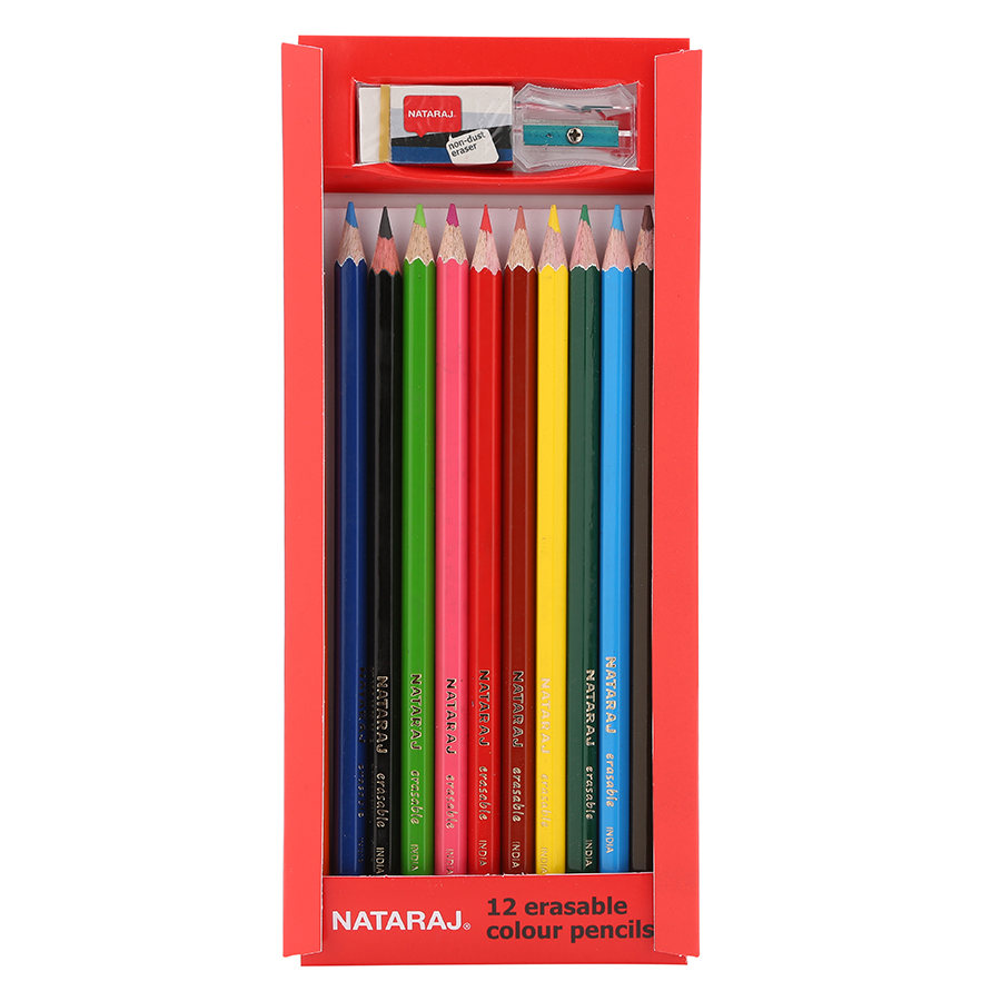 Bút Chì Màu Dài Nataraj 401942 - 12 Màu Erasable