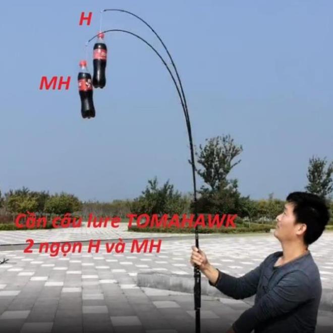 Cần câu lure máy đứng và máy ngang Tomahawk 2 ngọn MH + H