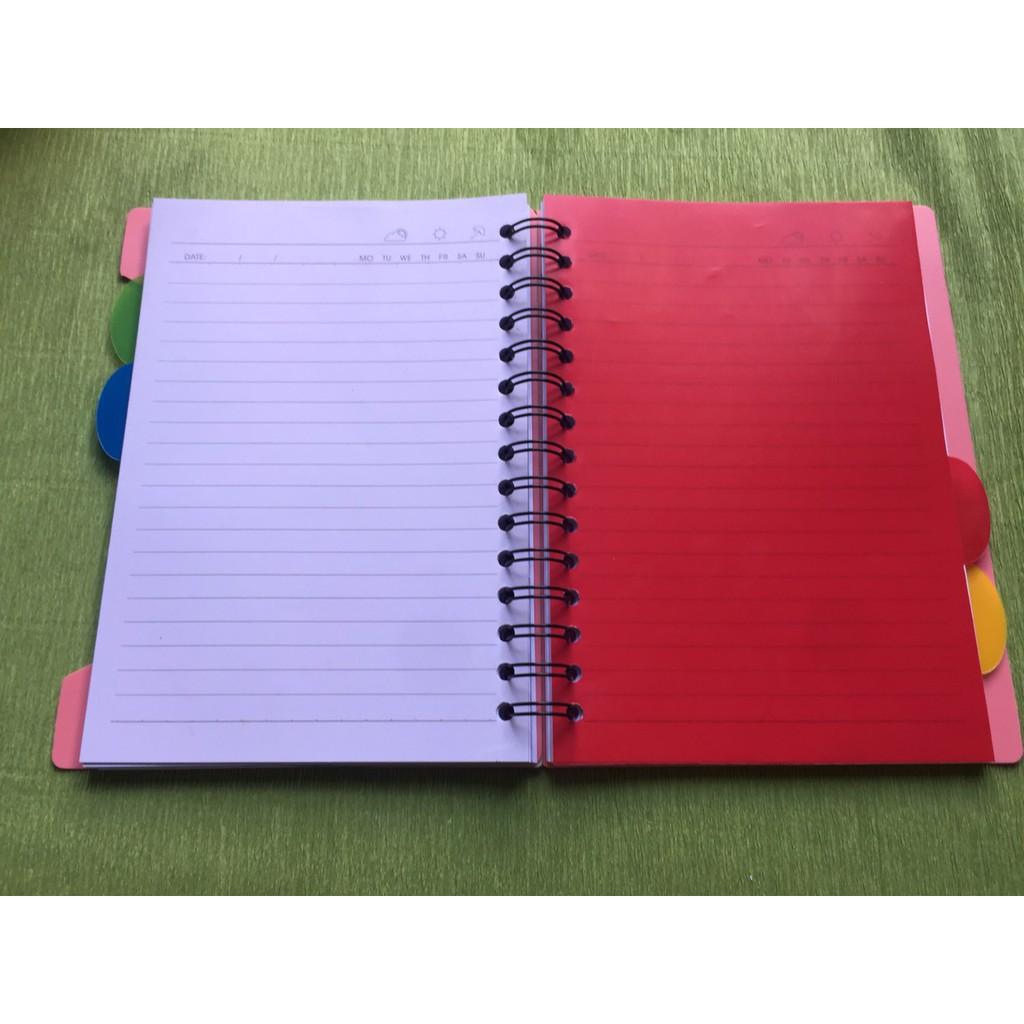 Sổ tay lò xo có giấy phân trang cao cấp kích thước 15x21 cm