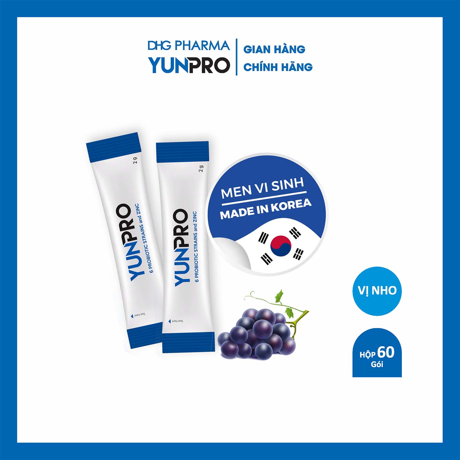 Combo 2 Men vi sinh bổ sung lợi khuẩn (probiotic) Yunpro tăng cường hệ vi sinh đường ruột giảm rối loạn tiêu hóa - Chính hãng DHG Pharma