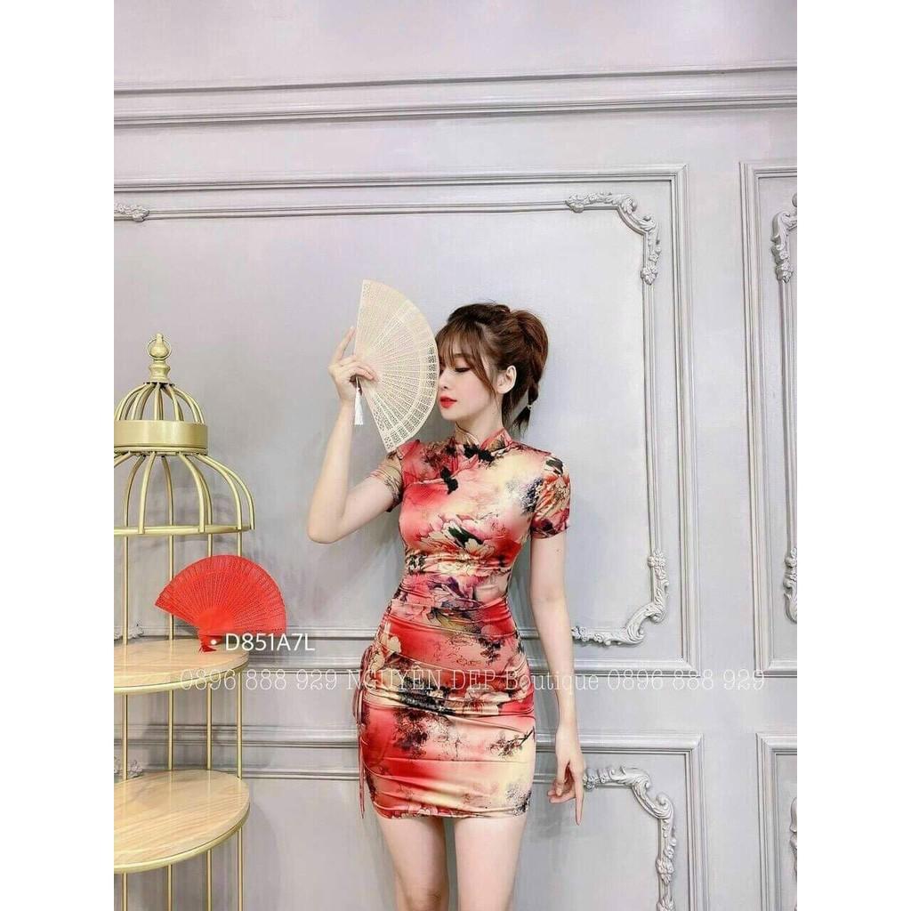 ĐẦM BODY HỌA TIẾT PHÙ HỢP DẠO PHỐ, CHỤP ẢNH LỄ TẾT CỰC SANG TRỌNG THỜI TRANG NỮ
