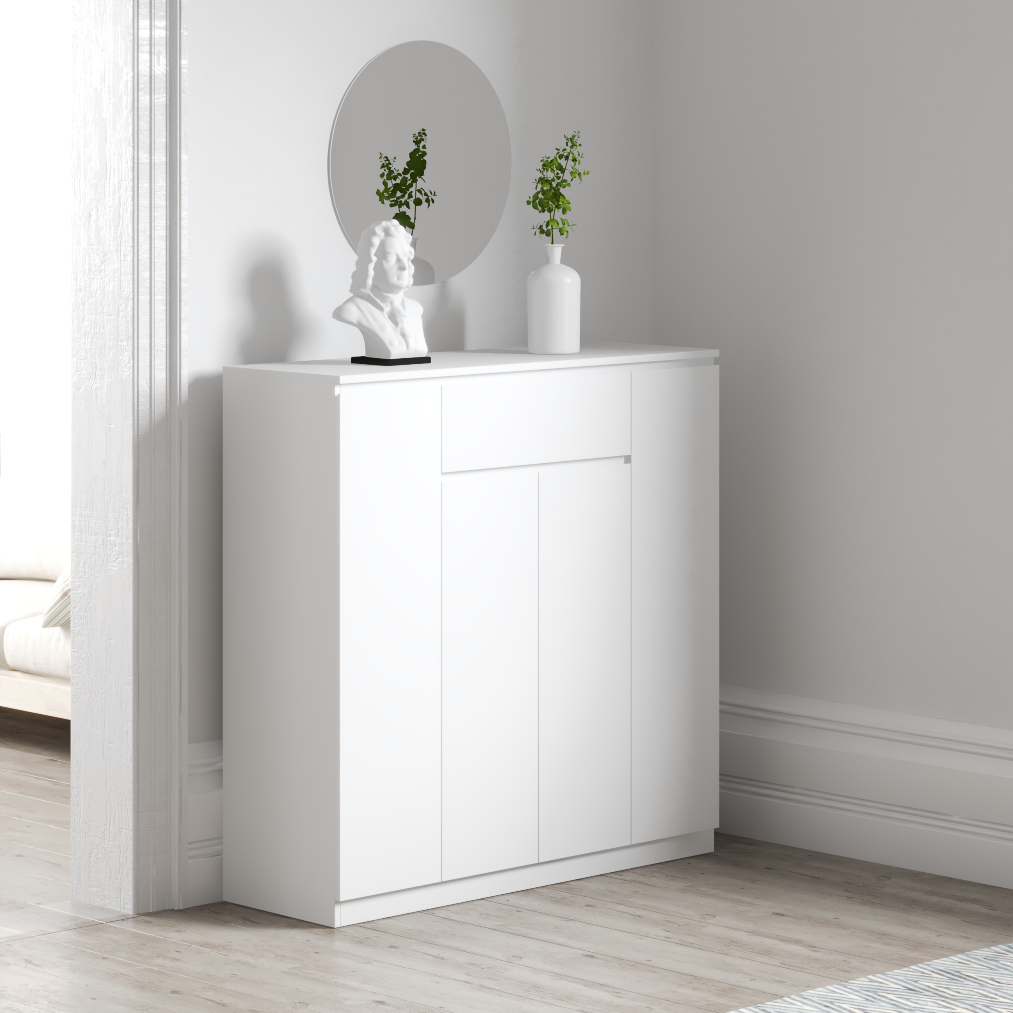 [Happy Home Furniture] OLA, Tủ lưu trữ 4 cánh mở - 1 ngăn kéo, 120cm x 40cm x 120cm ( DxRxC), TCM_080