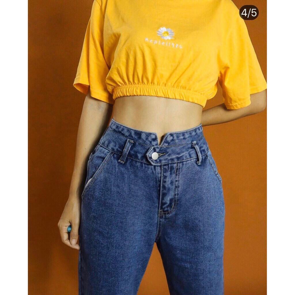 ÁO CROPTOP ÔM | ÁO CROPTOP BO THÊU HOA CÚC CT17 | NARINSHOP.LA