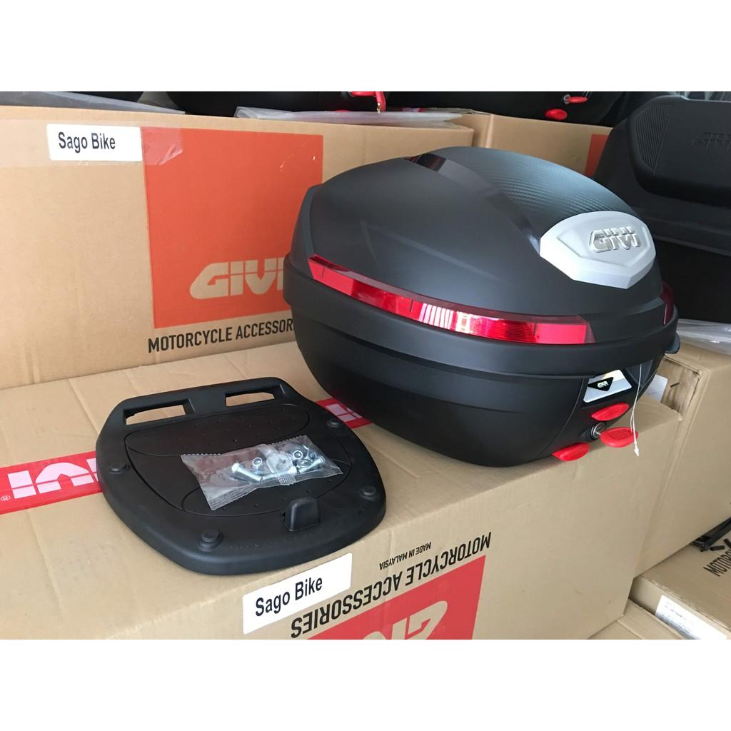 Thùng givi B270N 27 lit, kèm đế, ốc gắn, thùng gắn sau xe máy