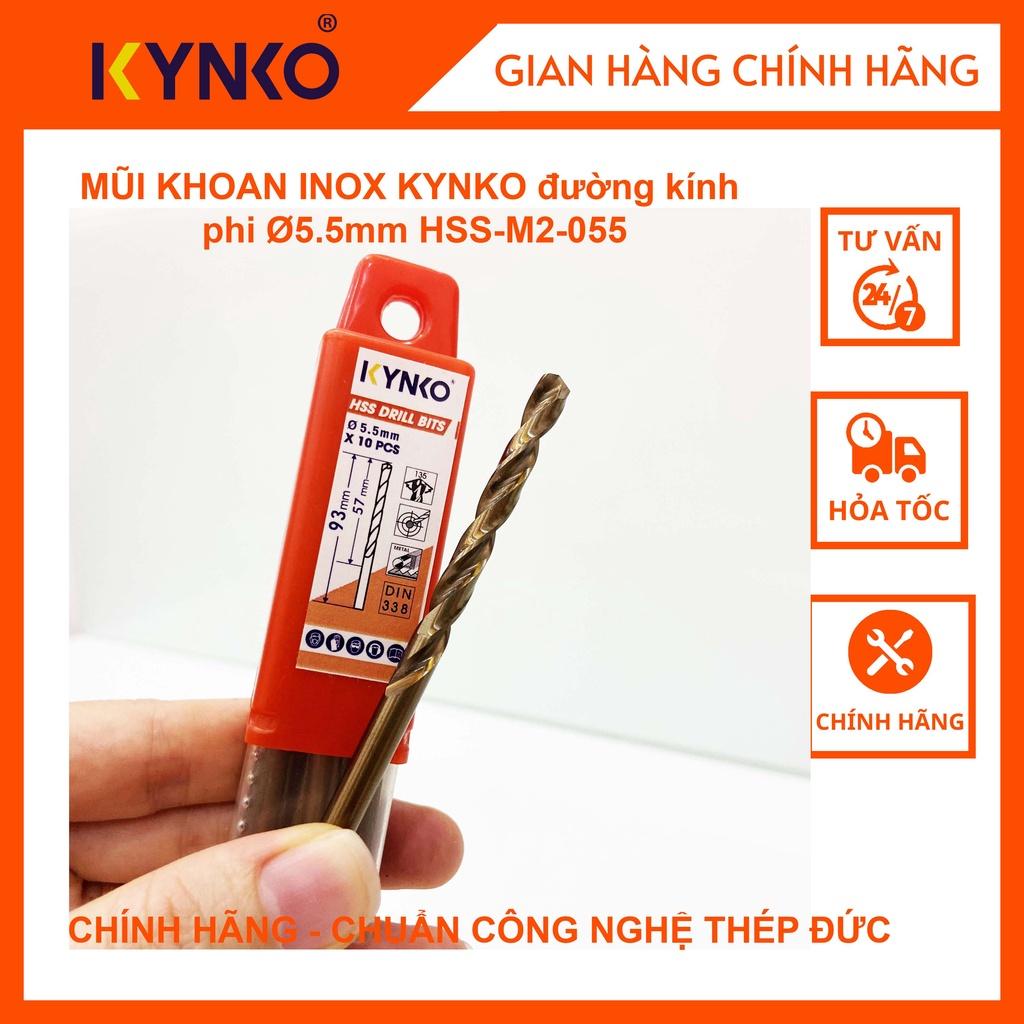 MŨI KHOAN INOX KYNKO đường kính phi Ø5.5mm M2-055 (VỈ 10 CHIẾC)