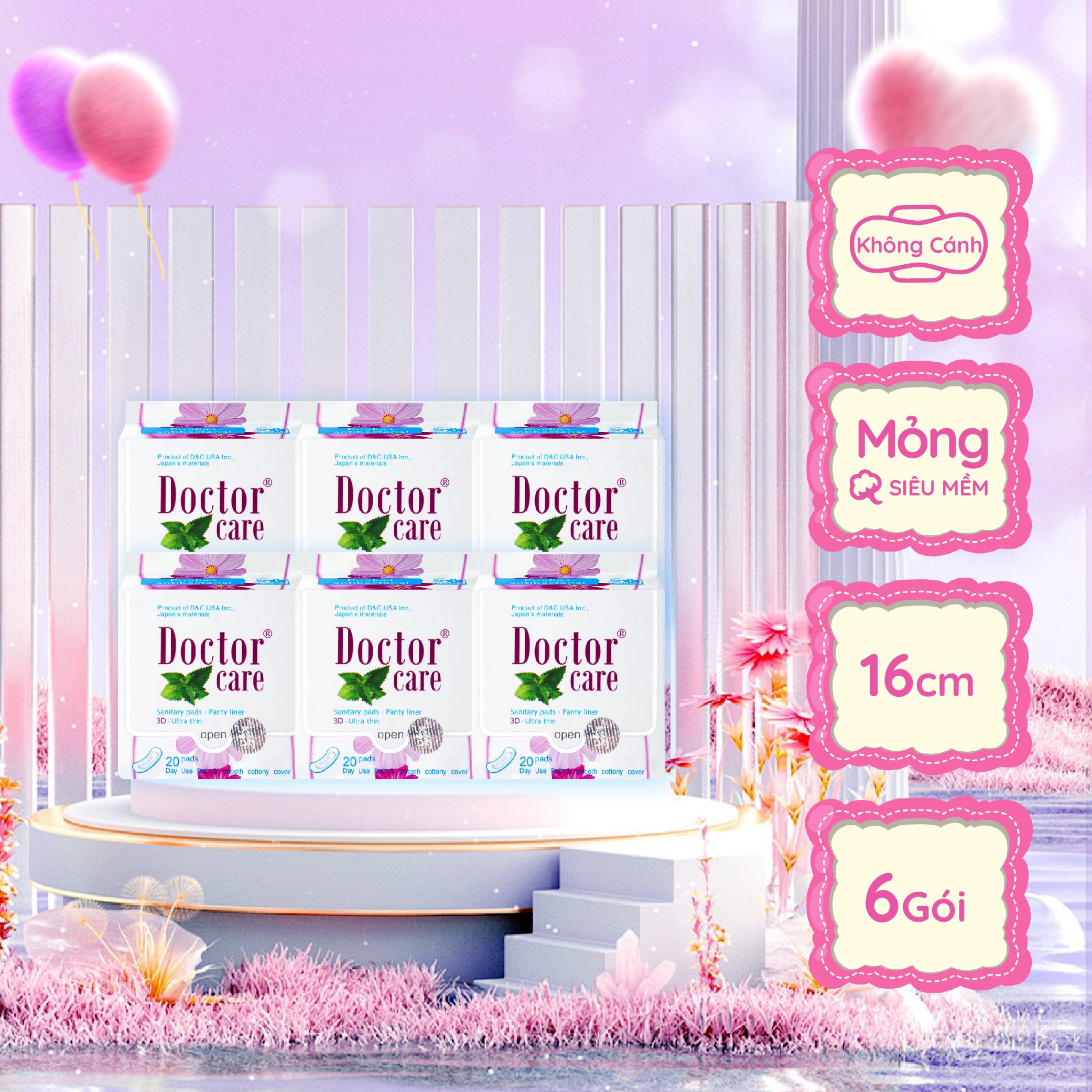 6 Gói Băng Vệ Sinh Hàng Ngày Doctor Care, Bvs Thảo Dược Siêu Thấm Hút Siêu Khô Thoáng