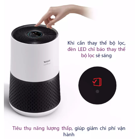 Máy Lọc Không Khí WINIX COMPACT AAPU500-JLE, Cho Phòng Lên Tới 50M2, Bộ Lọc Trước Lưới Mịn, Tiết Kiệm Năng Lượng, Có Cảm Biến Thông Minh, Chế Độ Tự Động, Nhập Khẩu Hàn Quốc, Bảo Hành 12 Tháng