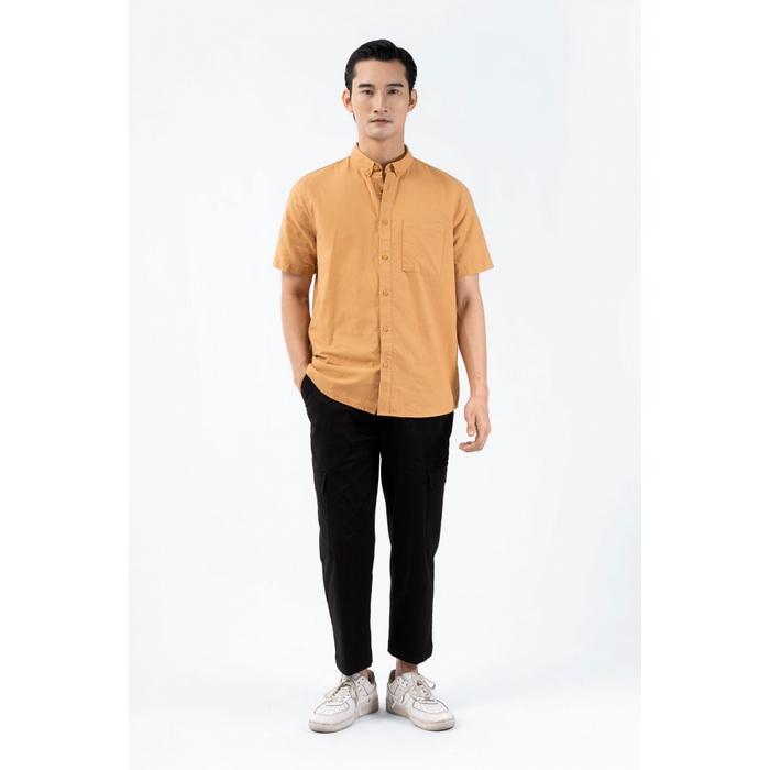 ÁO SƠ MI NAM TAY NGẮN OXFORD TRƠN FORM FITTED - 10F22SHS002C | LASTORE MENSWEAR