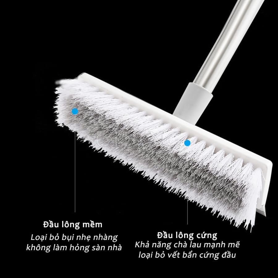 Chổi Cọ Nhà Tắm GLAMO Cán Dài Đa Năng - Cây Cọ Sàn Nhà Tắm, Gạt Kính 2 In1 Siêu Sạch