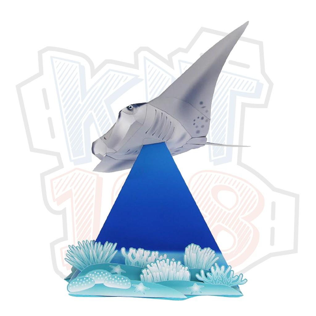 Mô hình giấy động vật Cá Đuối - In mực thường - Giấy ford A4 125gsm