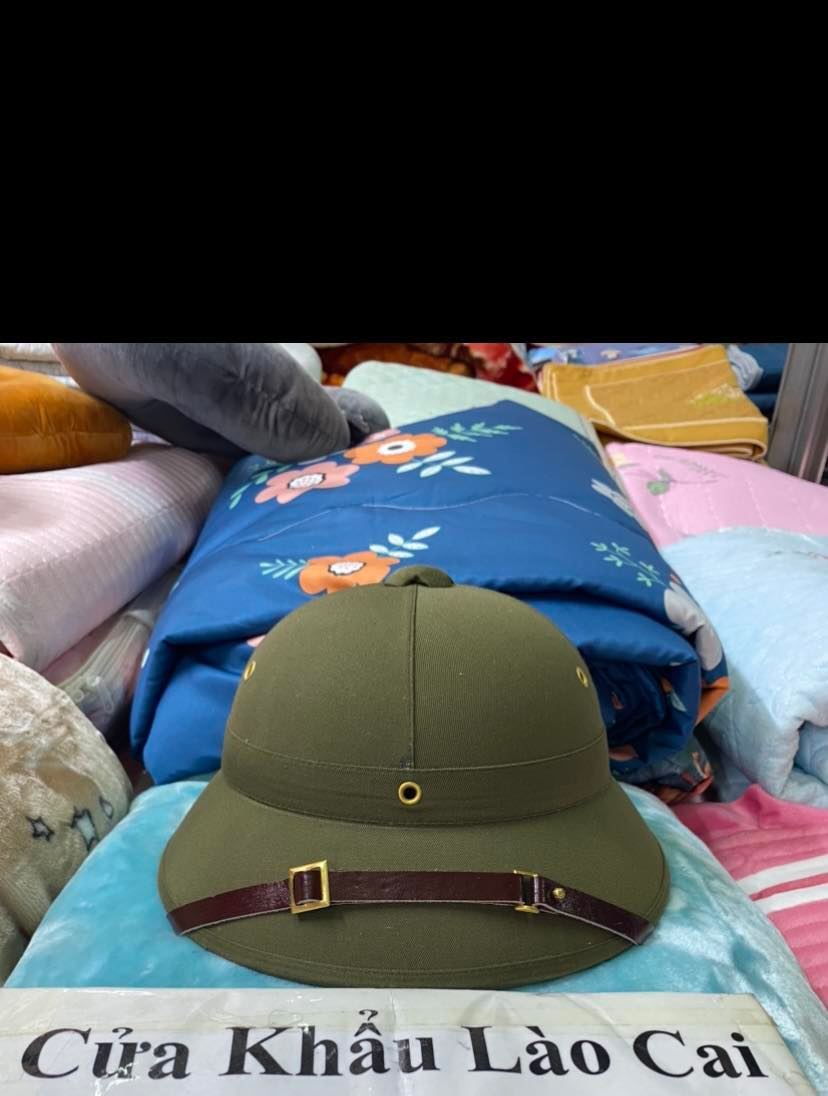 Mũ cối tàu cốt phíp vải gabadin màu nâu