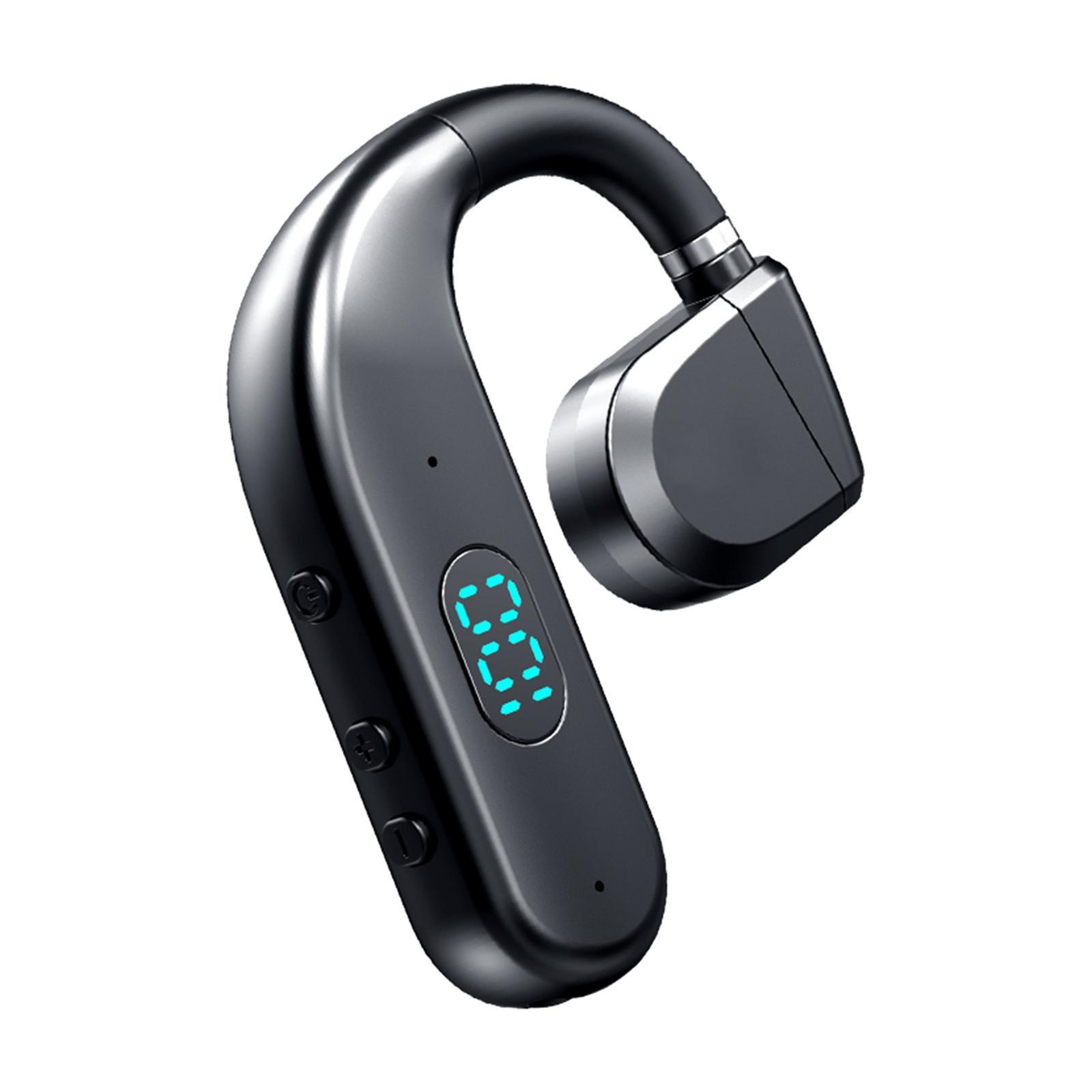 Single Ear Headphones Earbuds Earhook Noise Cancelling V5.3 Rotating Long Standby Time Ear Hook Headset Clip Cordless Headset for Gyms Office