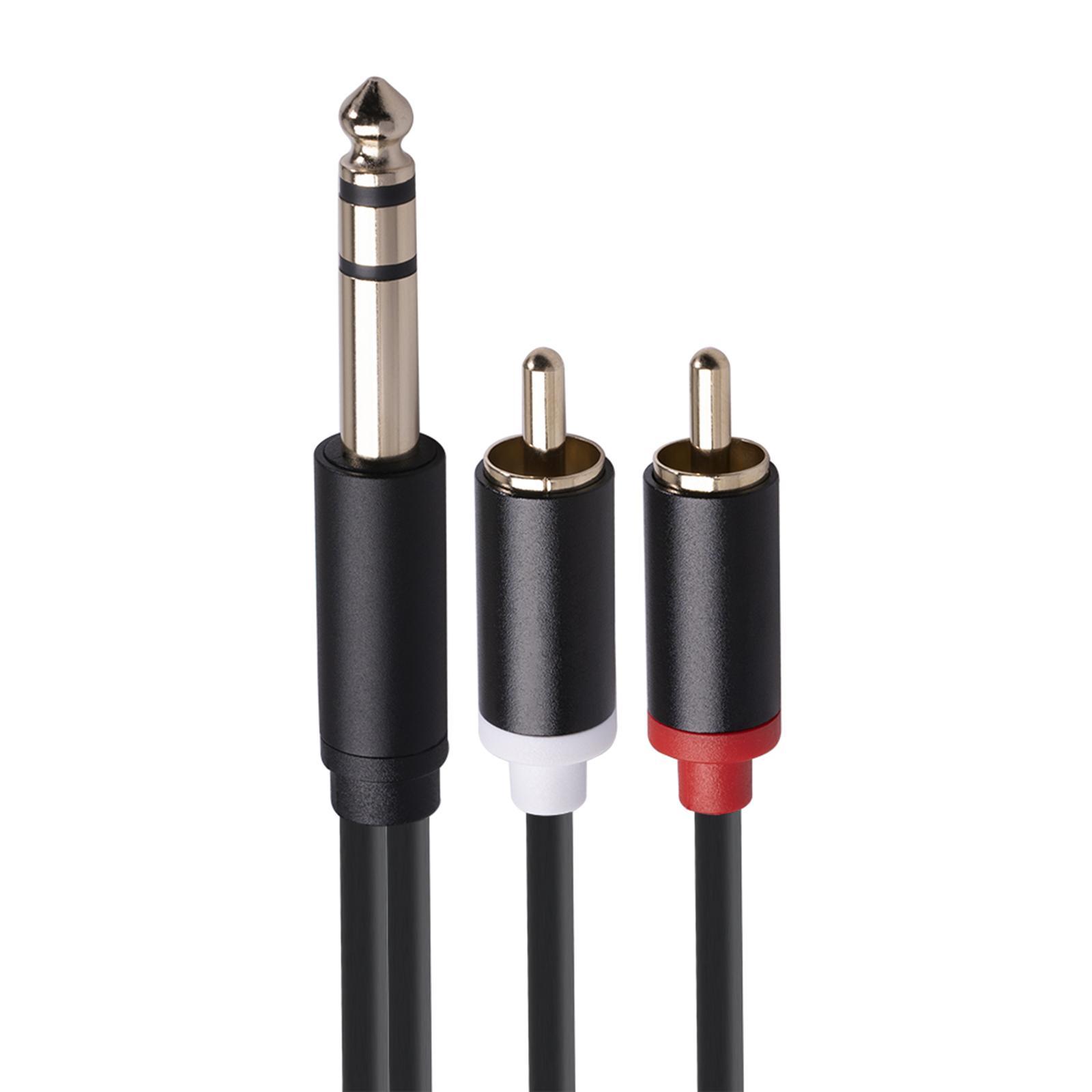 6.35 mm to 2RCA Cable, RCA Cable Gold Plated Audiowave Series 6.35mm Male to 2 RCA Male Stereo Audio Adapter Y Splitter RCA Cable