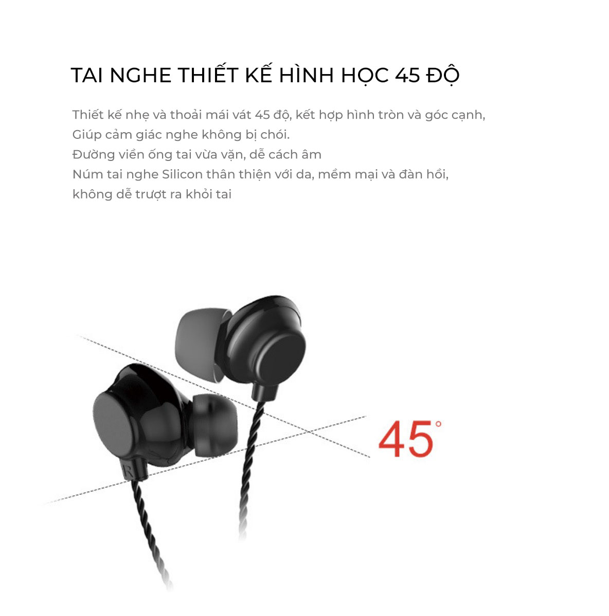 Tai nghe âm thanh trung thực TRNH1, bass êm, tặng hộp đựng - Hàng nhập khẩu