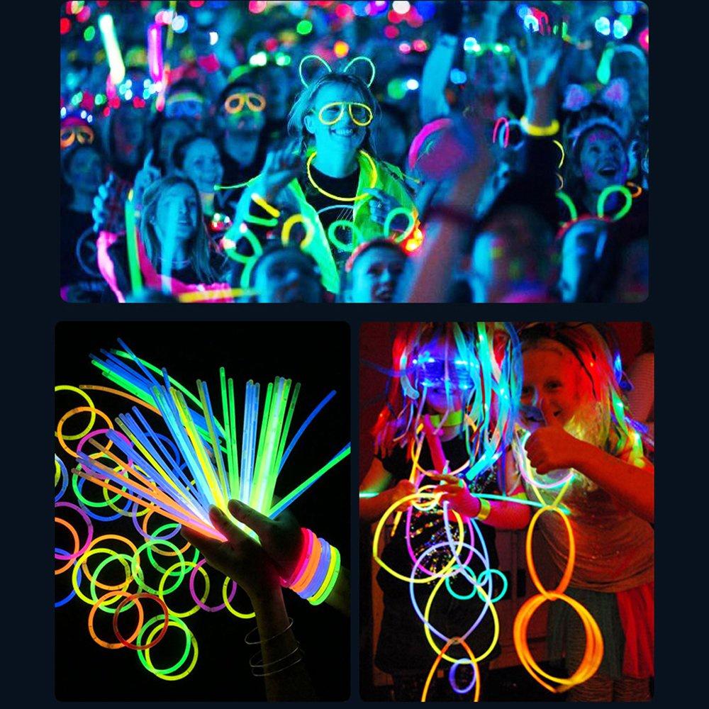 SET 100 Que phản quang lightstick phát sáng trong đêm tối, quẩy EDM, làm vòng đeo tay, nhảy hiphop, tiệc party, an toàn