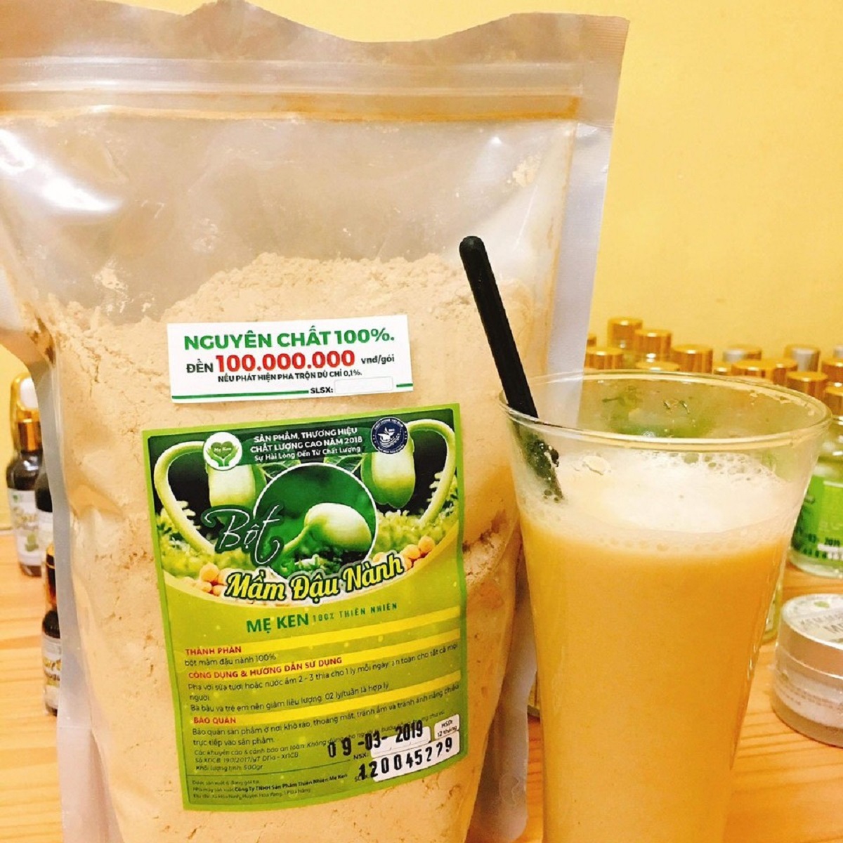 Bột mầm đậu nành nguyên chất Mẹ Ken 1kg chính hãng Mẹ Ken nở nang săn chắc vòng 1
