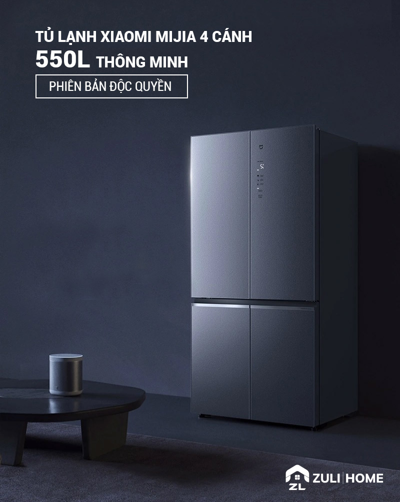 [Chỉ Giao Bên Ngoài Quá Cồng Kềnh ] Tủ Lạnh 4 Cánh Xiaomi Mijia 550L Siêu Tiết Kiệm Điện – Làm Lạnh 3 Chiều, Có Ngăn Đồng Mềm, Kết Nối App Mihome - Hàng Nhập Khẩu