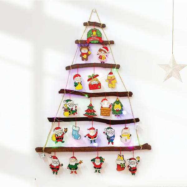 Dây Treo Hình Gỗ Cây Thông Trang Trí Giáng Sinh - Bách Mộc - Set 2