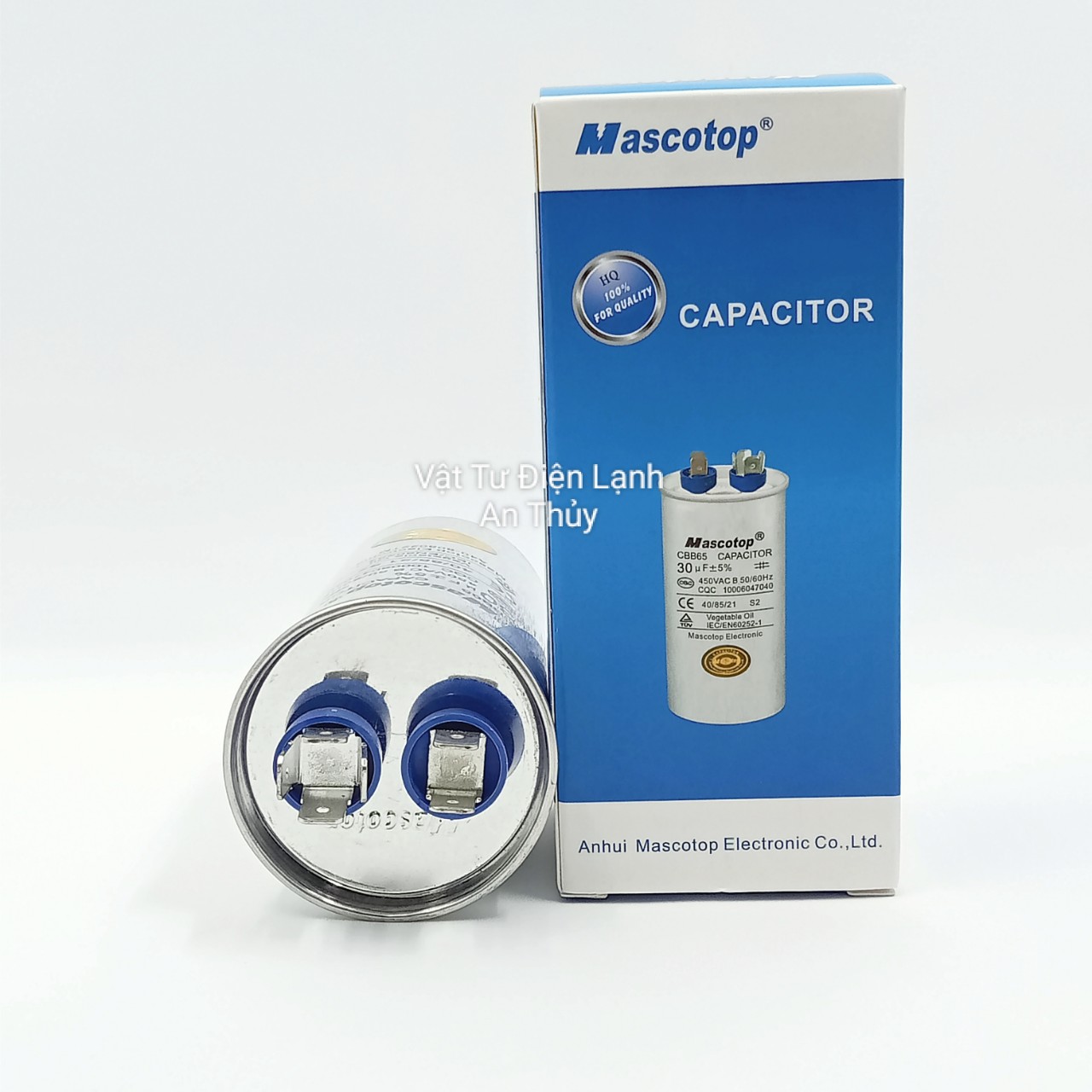 Tụ máy lạnh MASCOTOP 30uF 2 chân - Tụ điều hòa MASCOTOP 30uF 2 chân