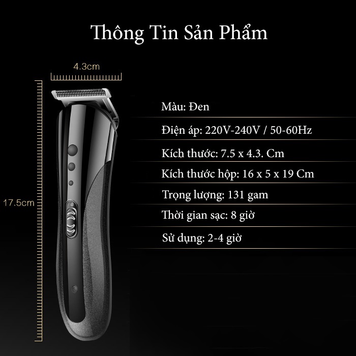 Tông đơ cắt tóc đa năng 3 trong 1 model KM-1407