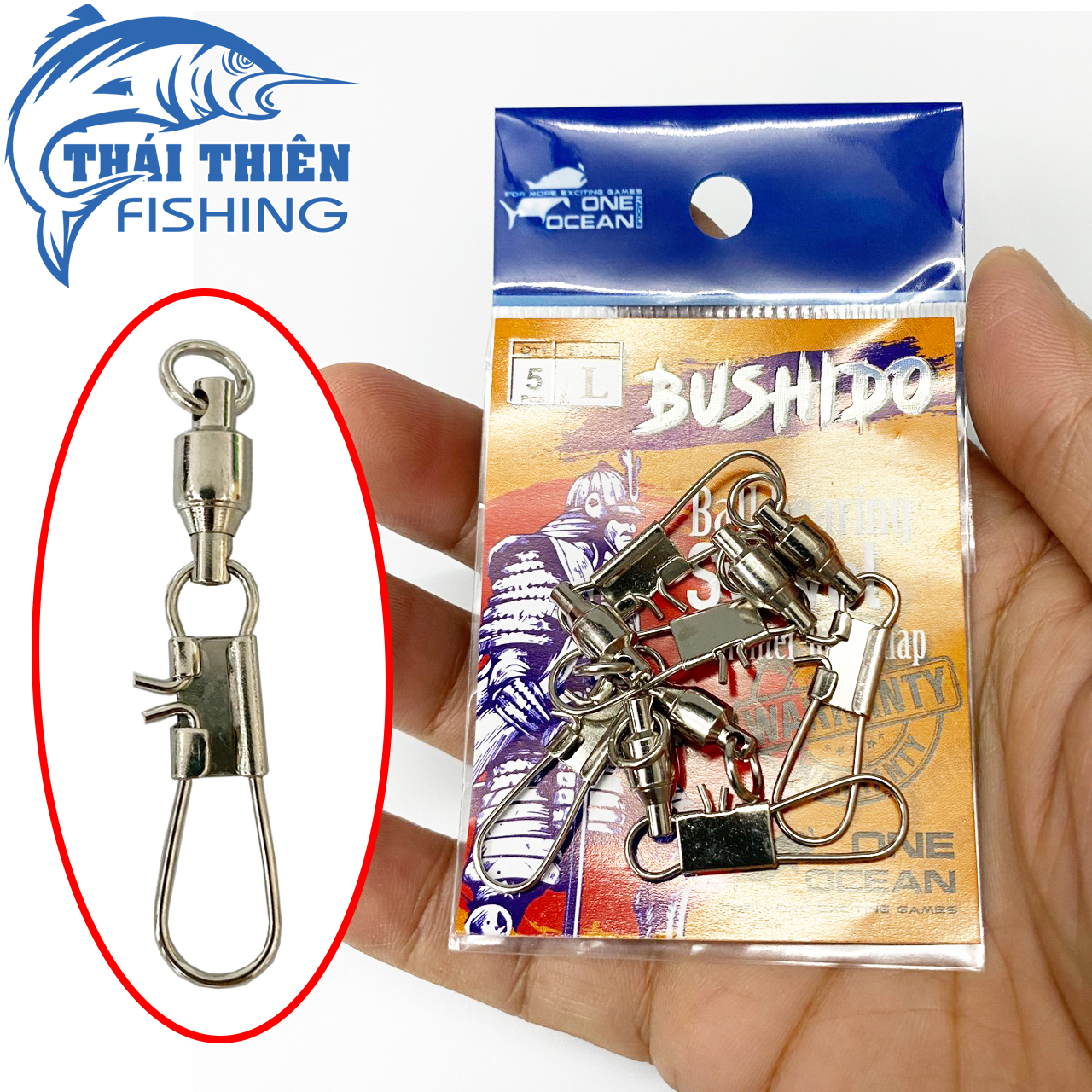 Ma Ní Câu Cá Bushido Ball Bearing Swivel Vỉ 5 Cái Chuyên Dùng Câu Cá Tra, Các Loại Cá Lớn