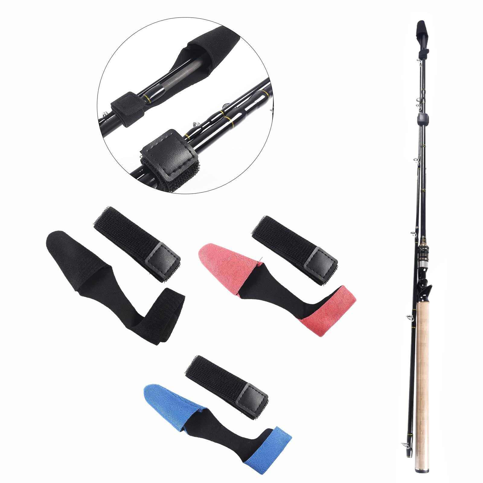 3 Set Elastic Fishing Rod Tip Cover and Tie Guard Protector Case Glove Wrapping Wrap Band Holder Belt Rod Suspender Fishing Accessories