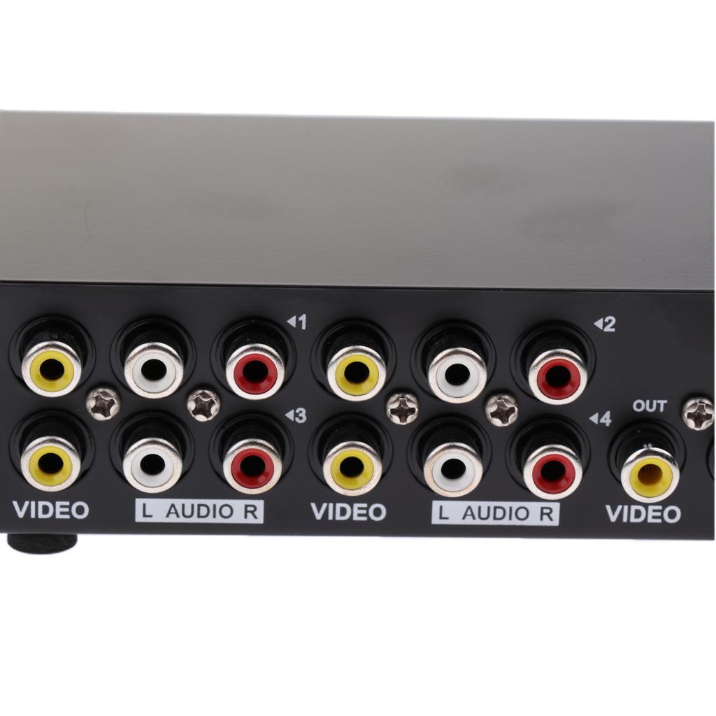 AV Switch RCA Switcher 4 In 1Out Composite Video L/ Selector Box