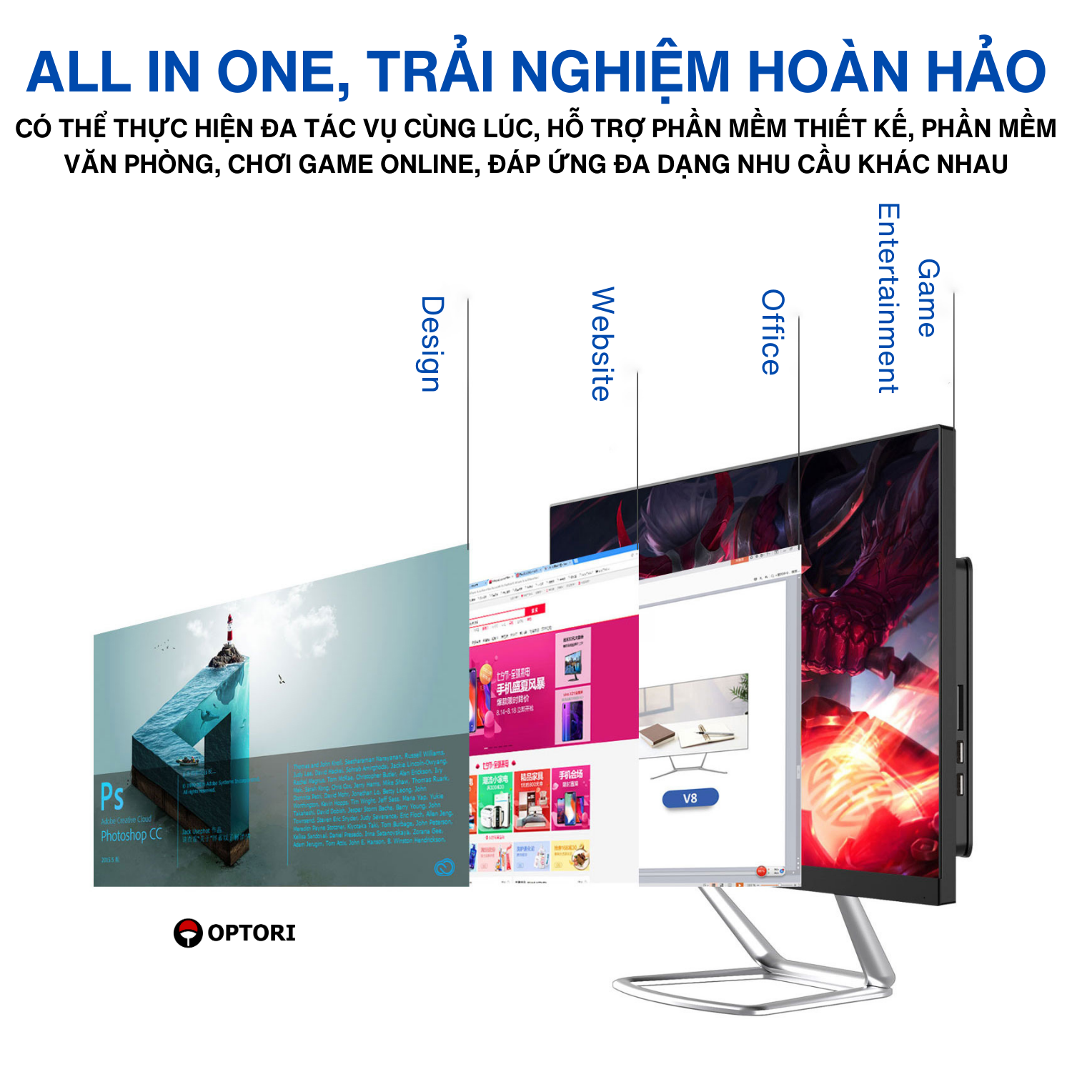 Máy tính all in one – PC Gaming – All in one INTEL i5 12450H 8 cores 12 threads 16G RAM 512G SSD ( Hàng chính hãng)