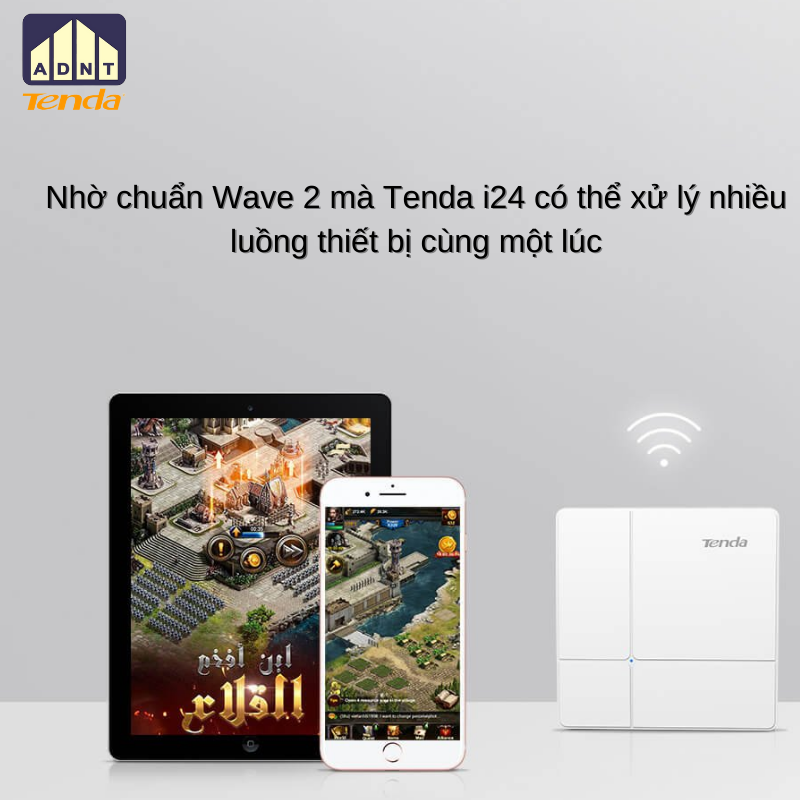 Bộ phát wifi ốp trần tốc độ cao 1200 Mbps Wireless Router I24 Tenda hàng chính hãng