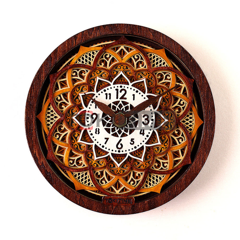 Đồng hồ gỗ 3D nghệ thuật – Đồng hồ để bàn trang trí – Máy kim trôi không ồn – Quà tặng độc đáo
